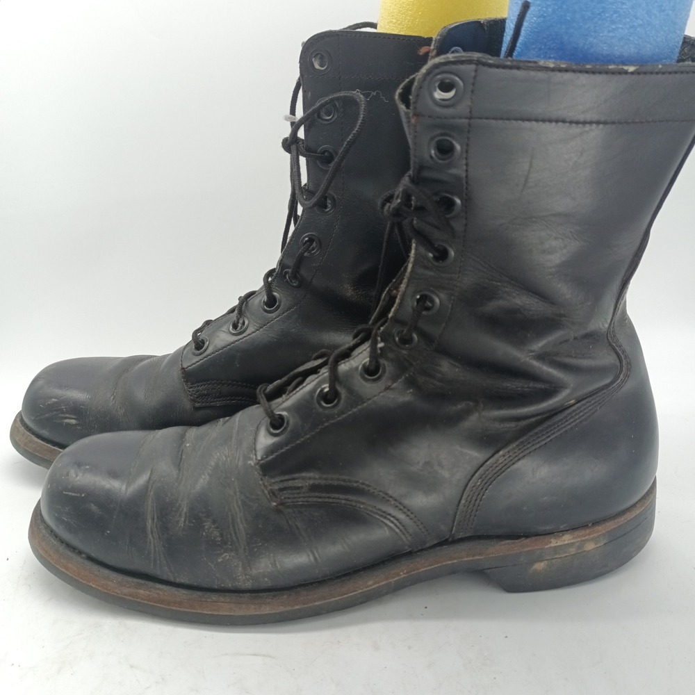 1966 Vietnam War US Military Combat Jump Boots 10 Endicott Johnson Black s6